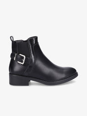 Bottines à cheville élastiquée et boucle - Noir - 1