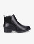 Bottines en simili et suédine - Noir - 1