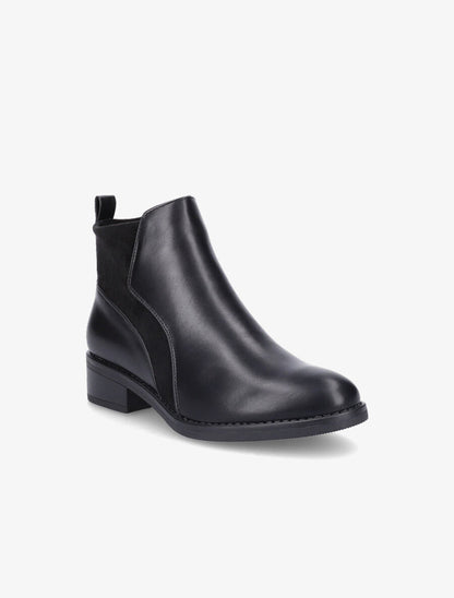 Bottines en simili et suédine - Noir - 2