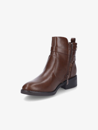 Bottines bi-matière cloutées - Marron - 3
