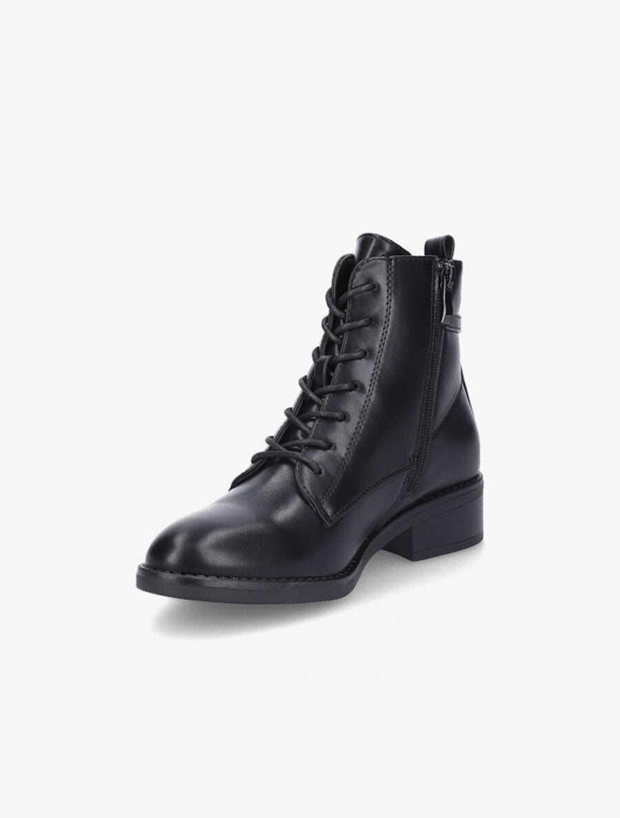 Bottines lacées à boucle stylisée - Noir - 3