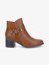 Bottines bi-matière à sangle stylisée - Camel - 1