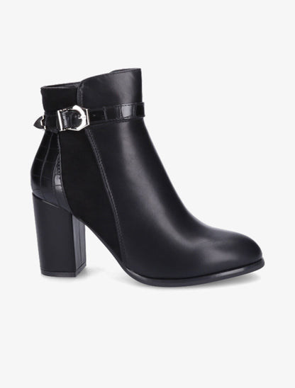 Bottines à talon à boucle - Noir - 6