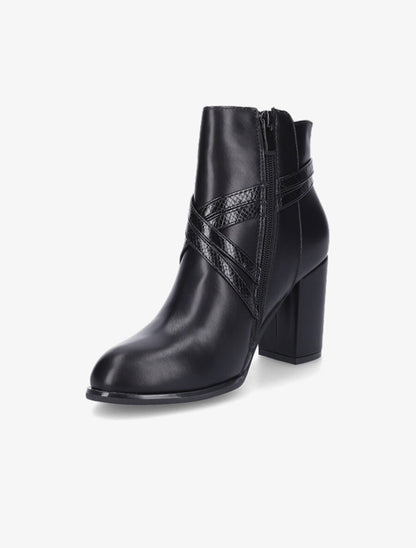 Bottines à talon et sangles croisées - Noir - 3