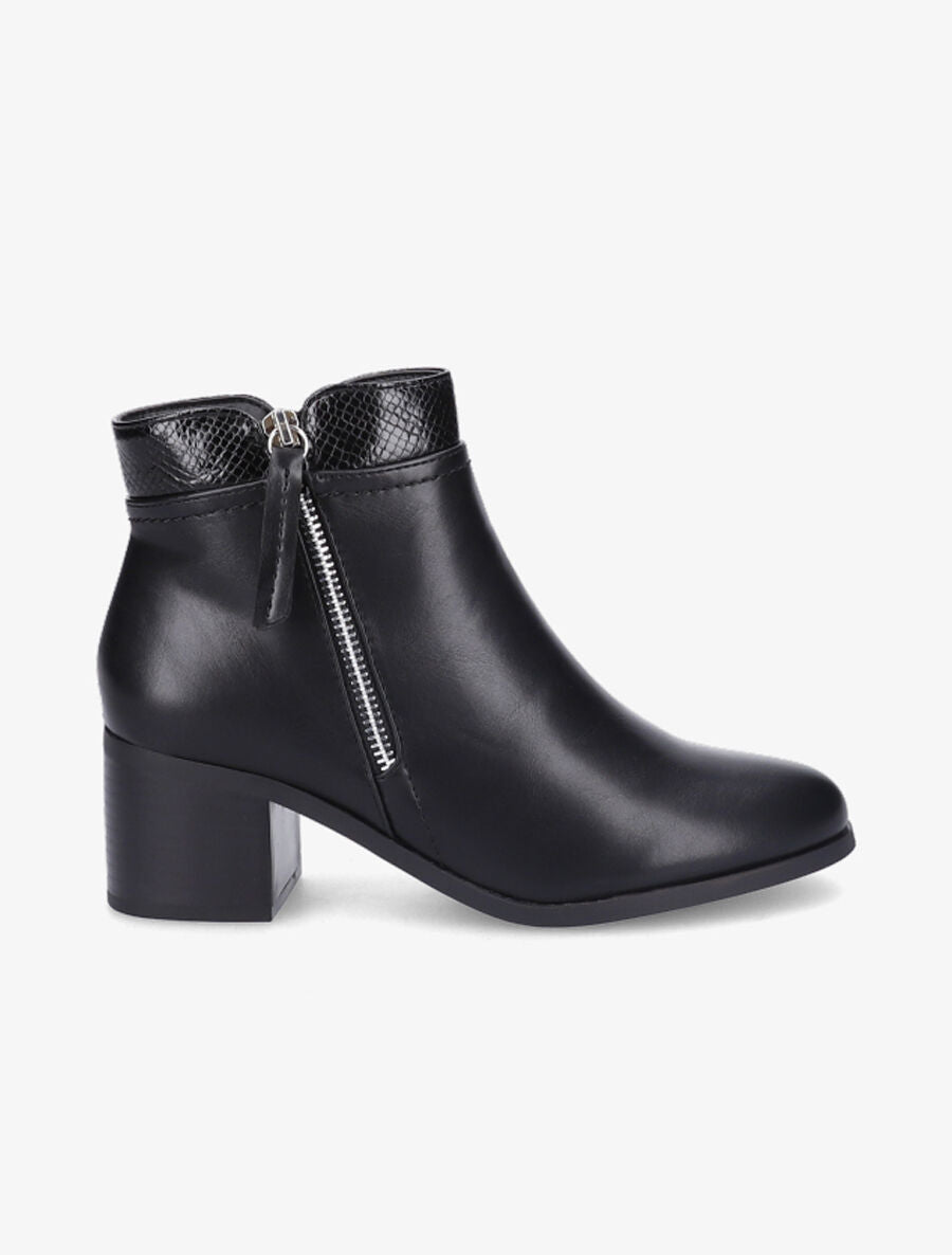 Bottines à zip décoratif - Noir - 6