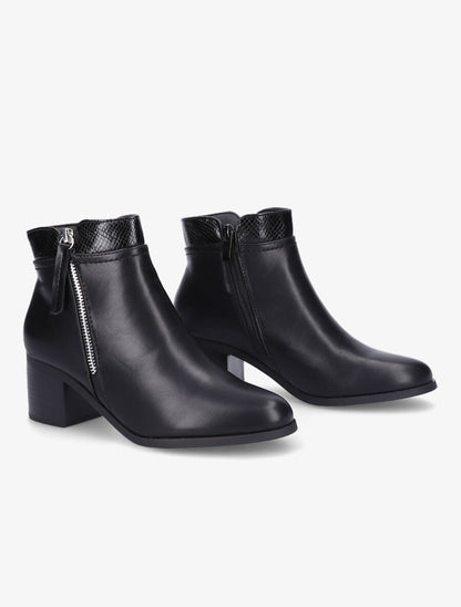 Bottines à zip décoratif - Noir - 4