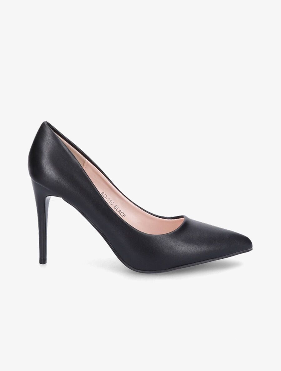 Escarpins pointus en simili - Noir - 1