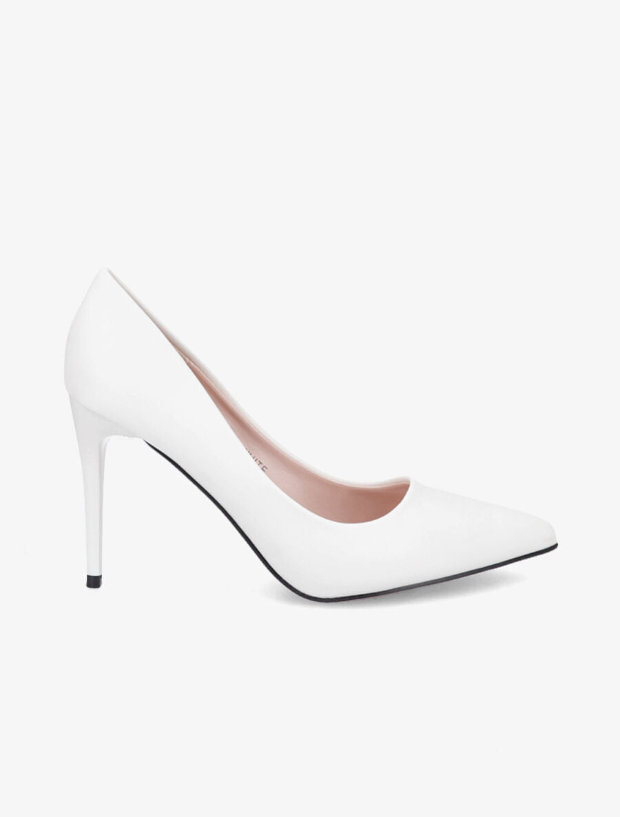 Escarpins pointus en simili - Blanc - 1