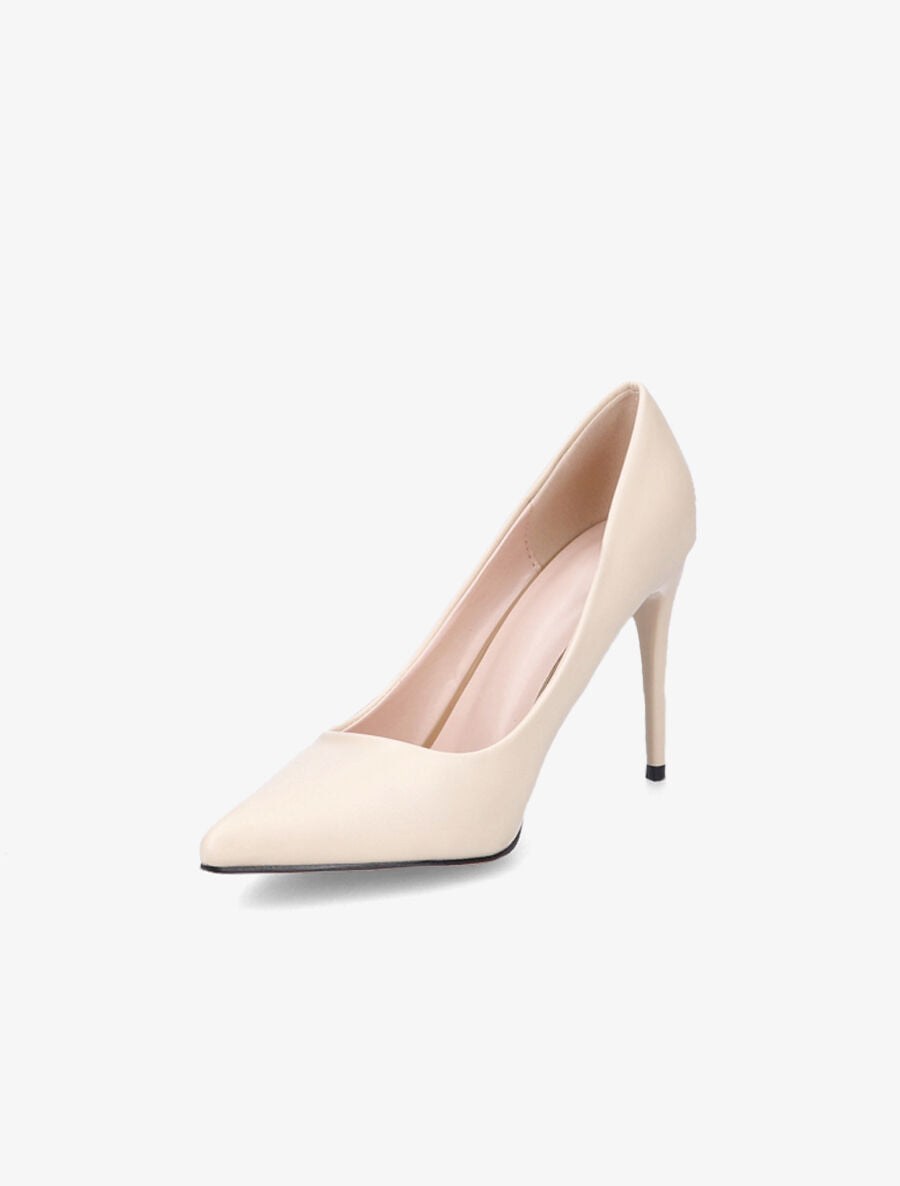 Escarpins pointus en simili - Beige - 3