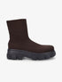 Boots en tissu à semelle crantée - Marron - 1