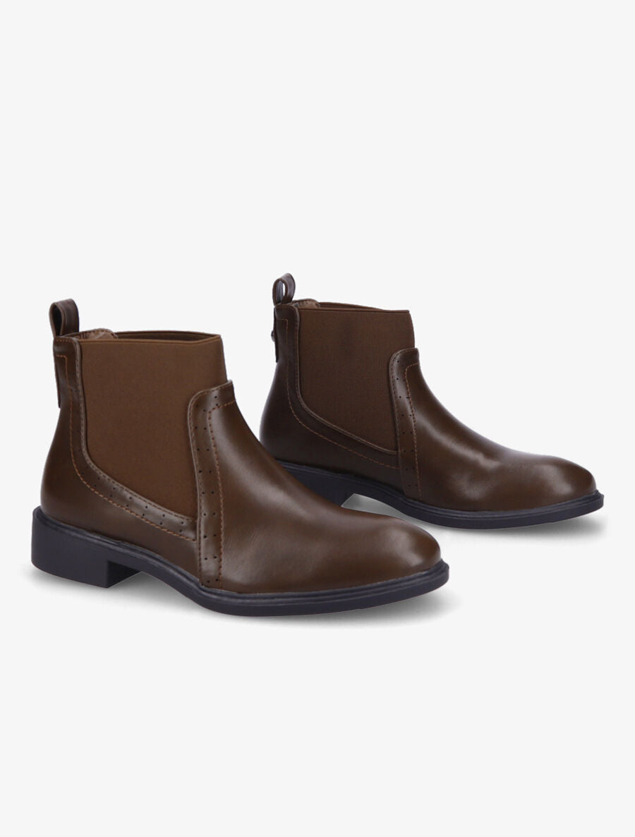 Bottines à cheville élastiquée - Marron - 4