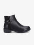 Bottines bimatière à boucle métallique - Noir - 1