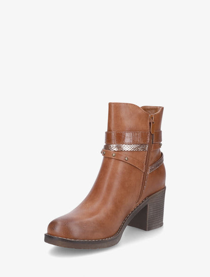 Bottines élastiquée à boucles stylisées - Camel - 3