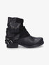 Bottines montantes plissées à pochette - Noir - 1