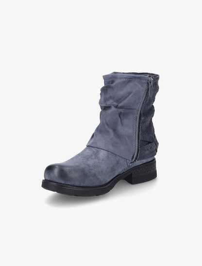 Bottines montantes plissées à pochette - Bleu - 3