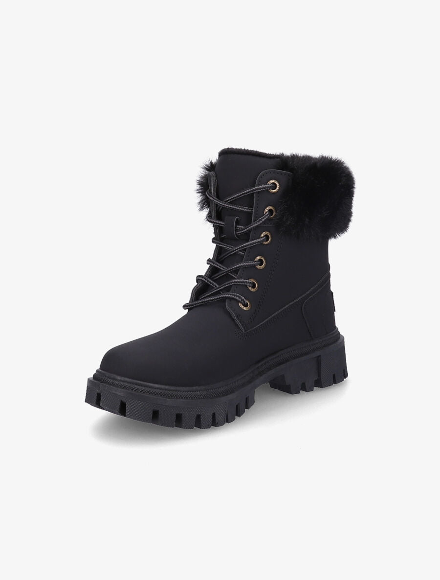 Boots fourrées à fourrure synthétique - Noir - 3
