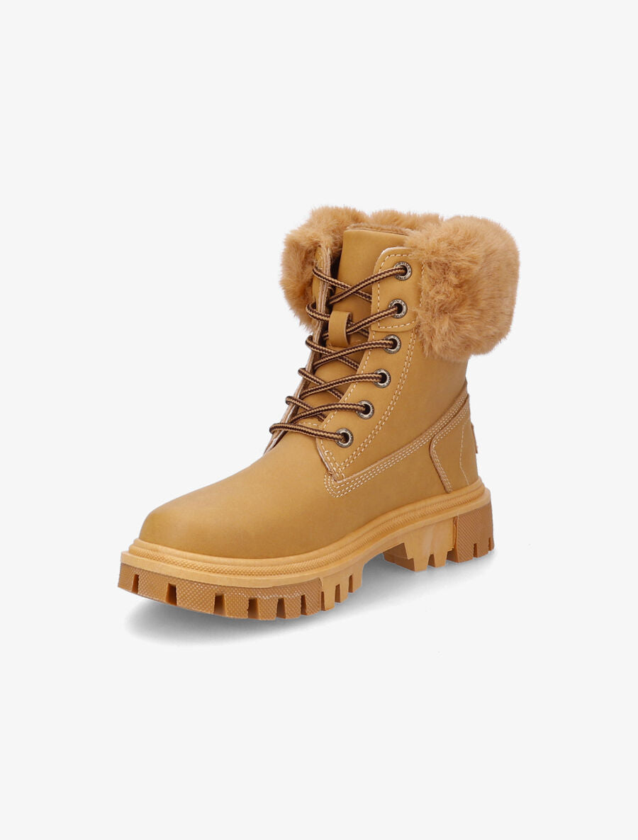Boots fourrées à fourrure synthétique - Camel - 3