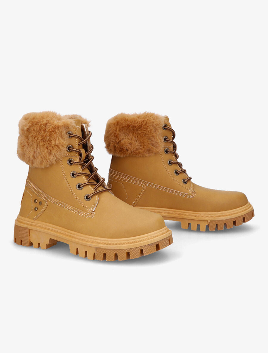 Boots fourrées à fourrure synthétique - Camel - 4