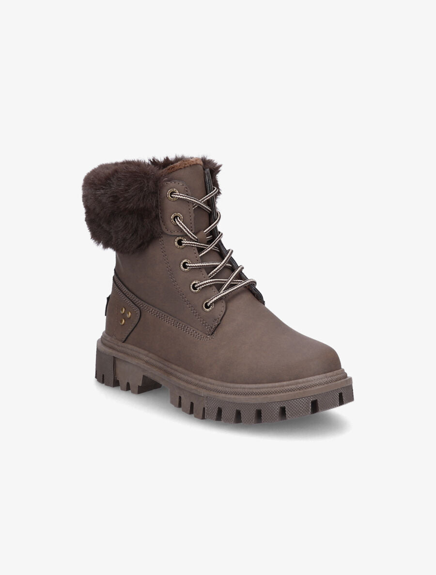 Boots fourrées à fourrure synthétique - Marron - 2