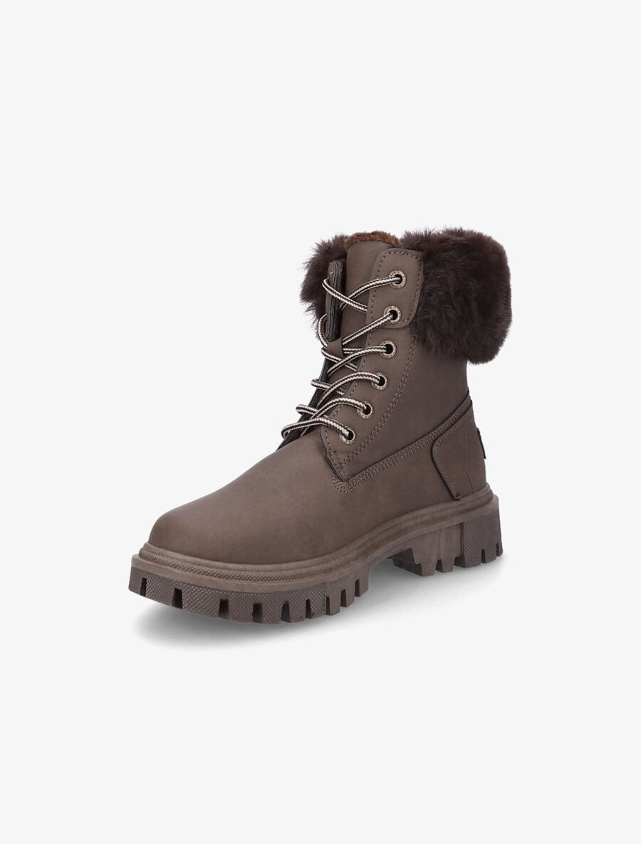 Boots fourrées à fourrure synthétique - Marron - 3