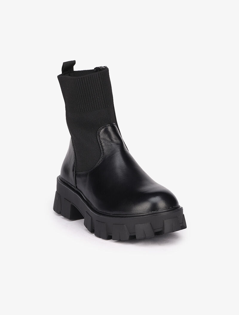 Bottines à semelles crantées - Noir - 3