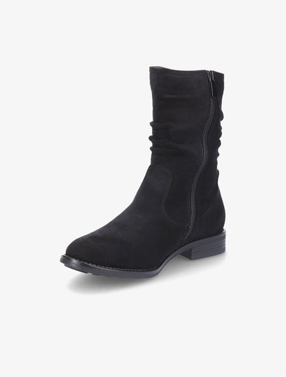 Bottines plissées en suédine - Noir - 3