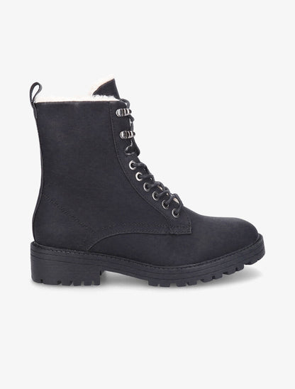 Boots fourrées à lacets - Noir - 1