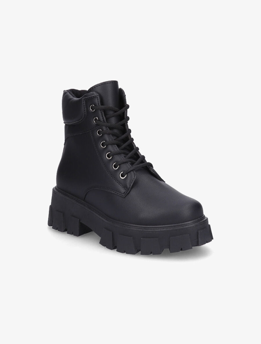 Boots à lacets et semelles crantées - Noir - 2