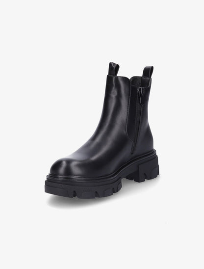 Boots en simili à semelle crantée - Noir - 3