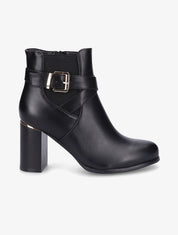 Bottines à talon et sangles croisées - Noir - 1