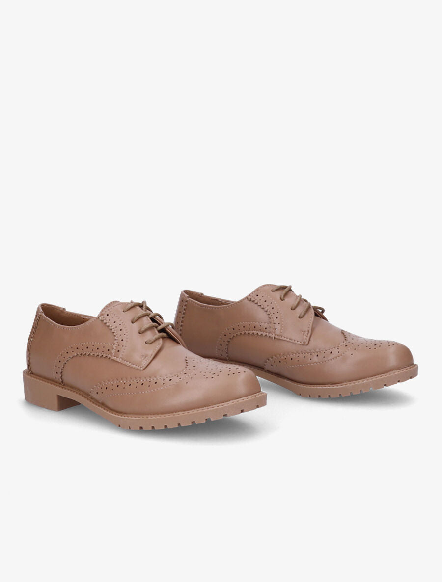 Derbies perforées - Camel - 4