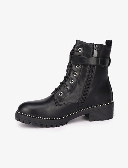 Bottines à bride et sacoche amovible - Noir - 4