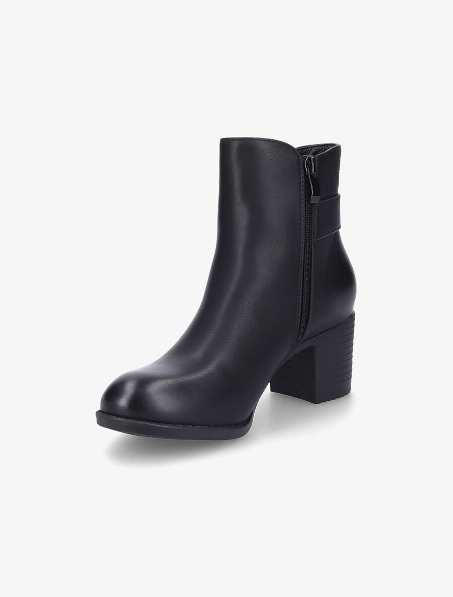 Bottines élastiquées à talon - Noir - 3