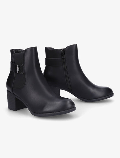 Bottines élastiquées à talon - Noir - 4