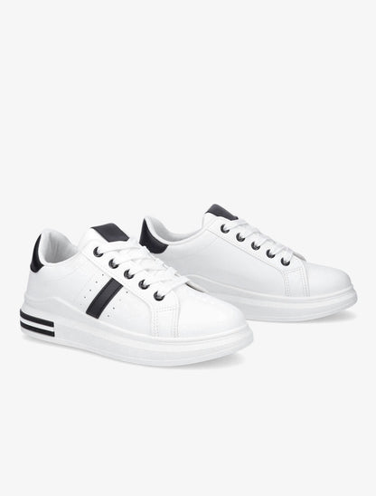 Tennis classique en simili - Noir/blanc - 4