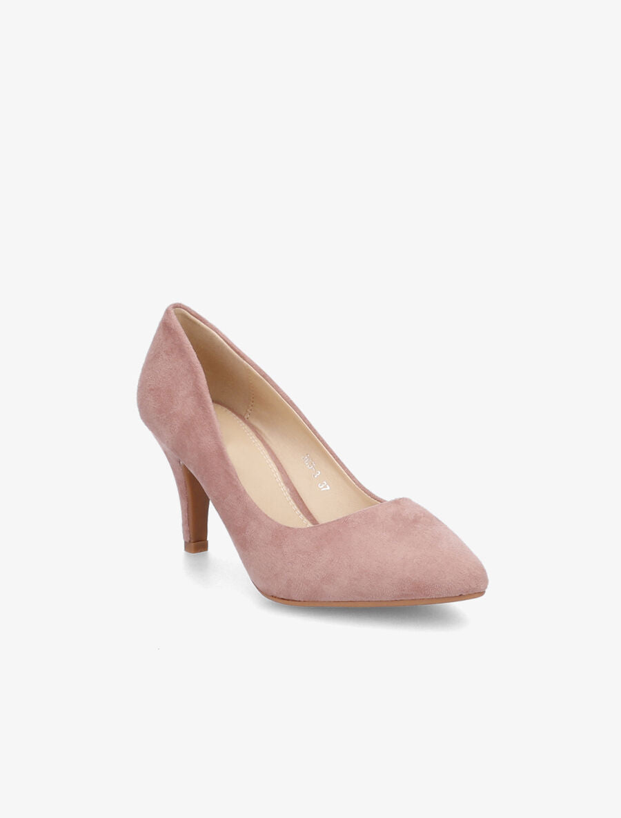 Escarpins pointus en suédine - Rose poudré - 2