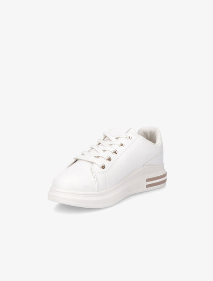 Tennis à empiècement python - Beige - 3