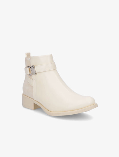 Bottines plates à contrefort en suédine - Beige - 2