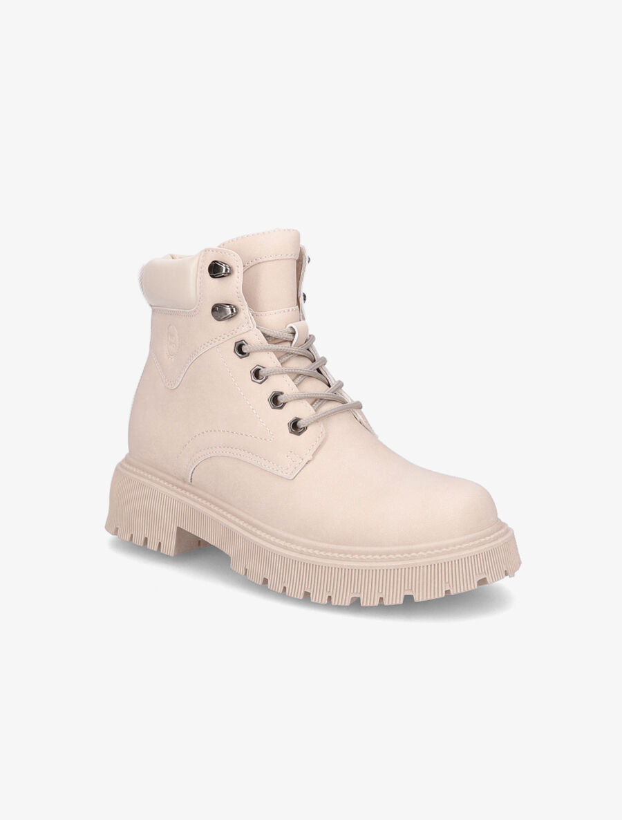 Boots crantées en suédine - Beige - 2