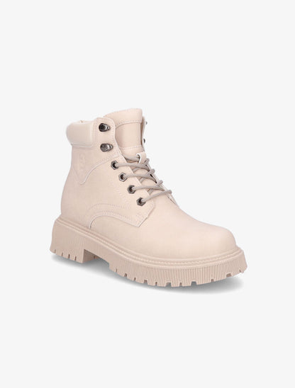 Boots crantées en suédine - Beige - 2