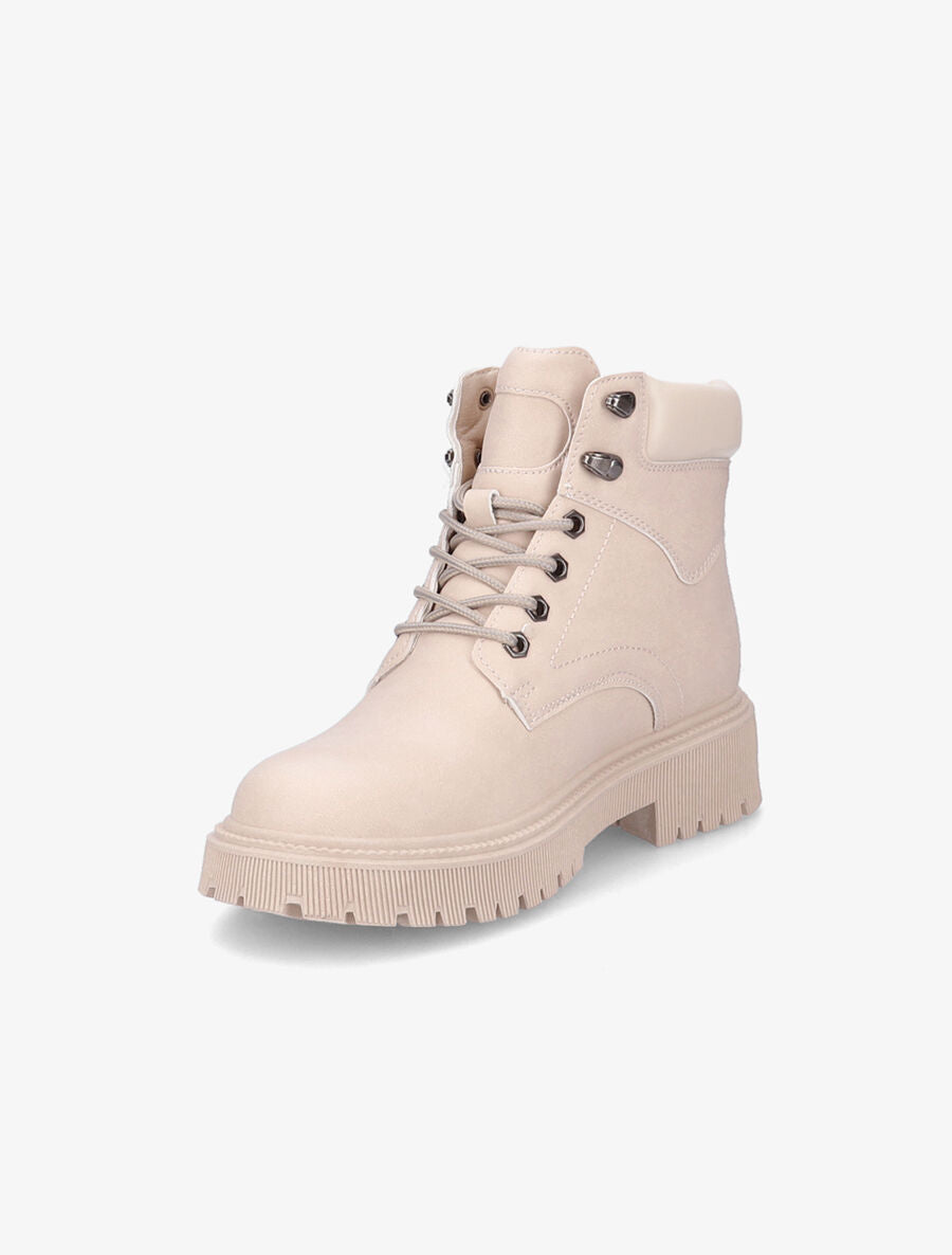 Boots crantées en suédine - Beige - 3