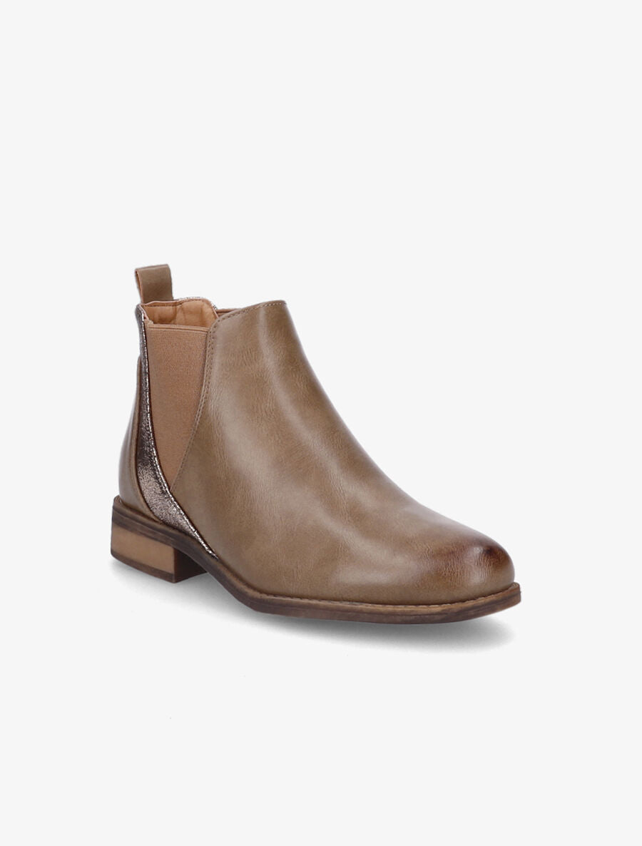 Bottines chelsea à liseré irisé - Taupe - 2