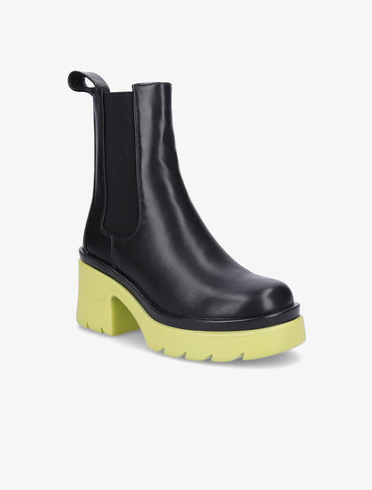 Boots crantées à semelle plateforme - Vert anis - 2