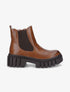 Bottines à semelle plateforme crantée - Camel - 5