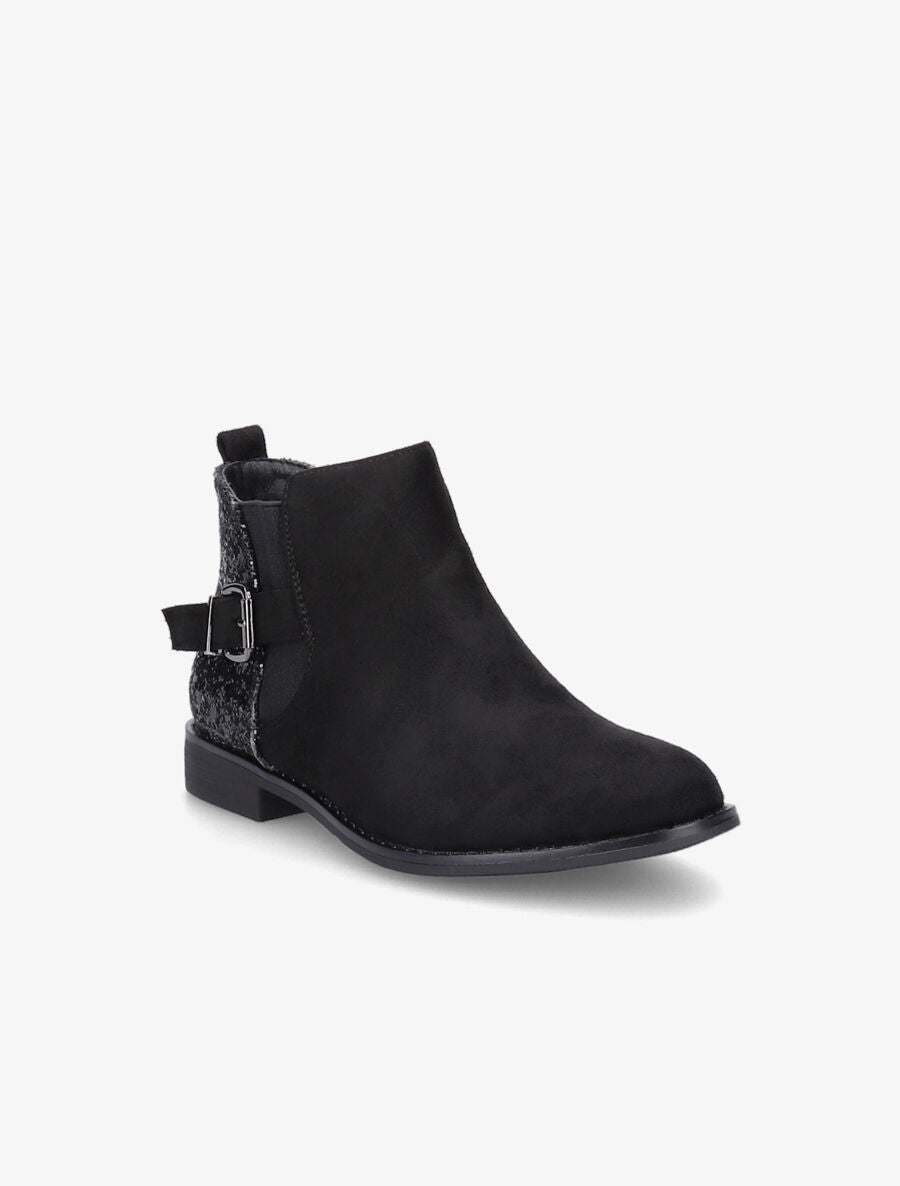 Bottines en suédine et sequins - Noir - 2