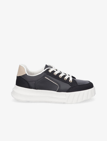 Sneakers à liseré pailleté - Noir - 1