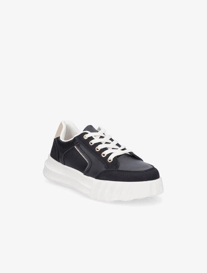 Sneakers à liseré pailleté - Noir - 2
