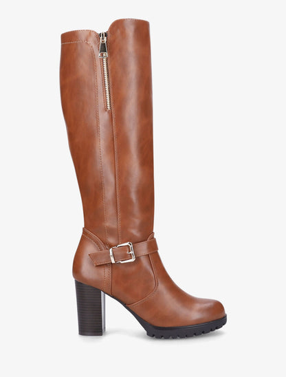 Bottes à talon et zip - Camel - 1