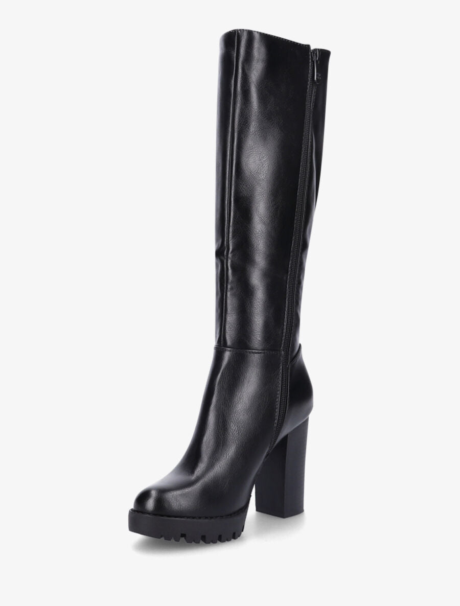 Bottes élastiquées à talon haut - Noir - 3