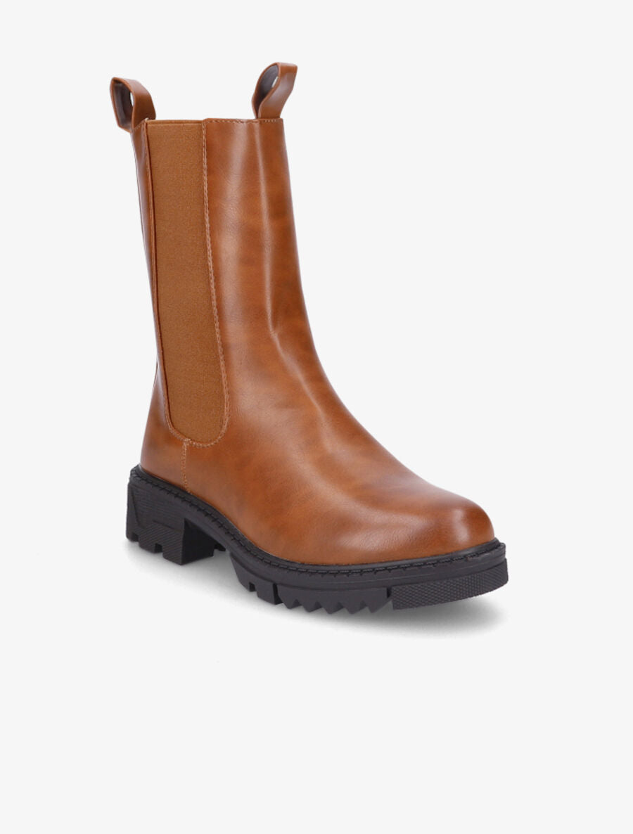 Boots montantes élastiquées - Camel - 2
